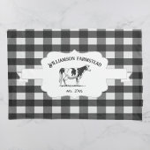 ブラックバッファロープレイドファームカウピローケース 枕カバー