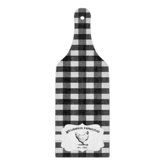 ブラックバッファロープレイドファームチキンカッティングボード カッティングボード (正面)