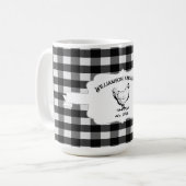 ブラックバッファロープレイドファームチキンコーヒーマグ コーヒーマグカップ (正面左)