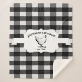 ブラックバッファロープレイドファームチキンシェルパブランケット シェルパブランケット (正面)