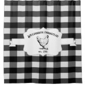 ブラックバッファロープレイドファームチキンシャワーカーテン シャワーカーテン (正面)