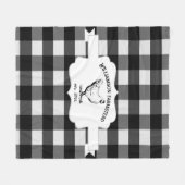 ブラックバッファロープレイドファームチキンフリースブランケット フリースブランケット (正面(横))