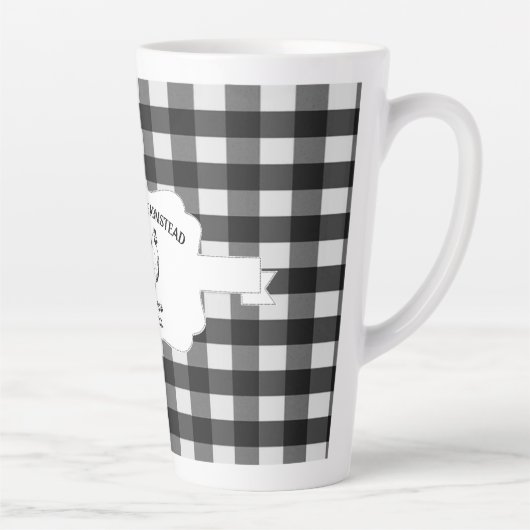 ブラックバッファロープレイドファームチキンラテマグ カフェラテマグ (右)