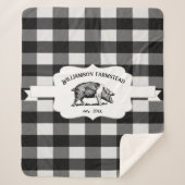 ブラックバッファロープレイドファームピグシェルパブランケット シェルパブランケット (正面)