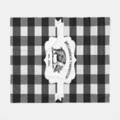 ブラックバッファロープレイドファームピグフリースブランケット フリースブランケット (正面(横))