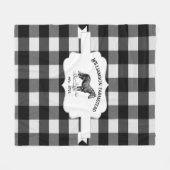 ブラックバッファロープレイドファームホースフリースブランケット フリースブランケット (正面(横))