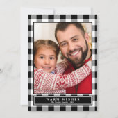 ブラックバッファロープレイド暖かい願い垂直方向の写真 シーズンカード (正面)