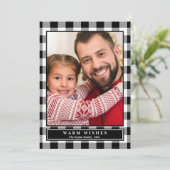 ブラックバッファロープレイド暖かい願い垂直方向の写真 シーズンカード (スタンド正面)