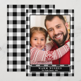 ブラックバッファロープレイド暖かい願い垂直方向の写真 シーズンカード