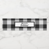 ブラックバッファロープレイド誕生日ウォーターボトルラベル ペットボトルラベル (シングルラベル)