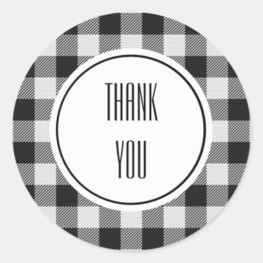 ブラックバッファロープレイド誕生日 ラウンドシール (正面)