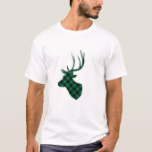 ブラックバッファロー・チェック柄の鹿 Tシャツ (正面)