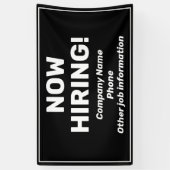 ブラックバナーパーソナライズされたの採用 横断幕 (縦)