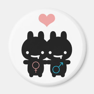 ブラックバニーラブマグネット（白） マグネット