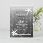 ブラックバブルスターフィッシュビーチ結婚式招待状 招待状 (スタンド正面)