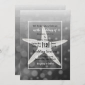 ブラックバブルスターフィッシュビーチ結婚式招待状 招待状 (正面/裏面)