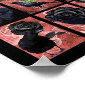 ブラックバラのカラスとクロウのゴシック様式のアートコラージュ ポスター (角)