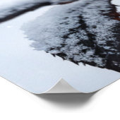 ブラックバラインスノー – Moody Winterフローラアートプリント ポスター (角)