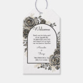 ブラックバラウェルカムパーティーフェイバー結婚式の引き出物 ギフトタグ (正面)