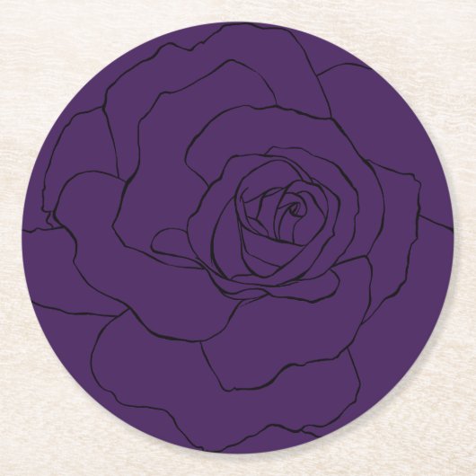 ブラックバラオンパープル ラウンドペーパーコースター (正面)