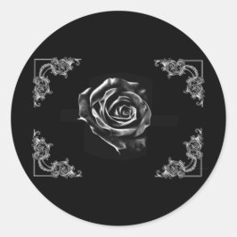 ブラックバラクラシックデザイン ラウンドシール