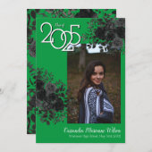 ブラックバラグリーンゴシック卒業発表 招待状 (正面/裏面)