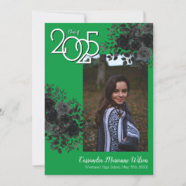 ブラックバラグリーンゴシック卒業発表 招待状