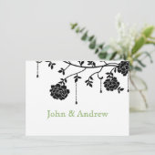 ブラックバラゲイ結婚式招待状 招待状 (スタンド正面)