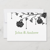 ブラックバラゲイ結婚式招待状 招待状 (正面)