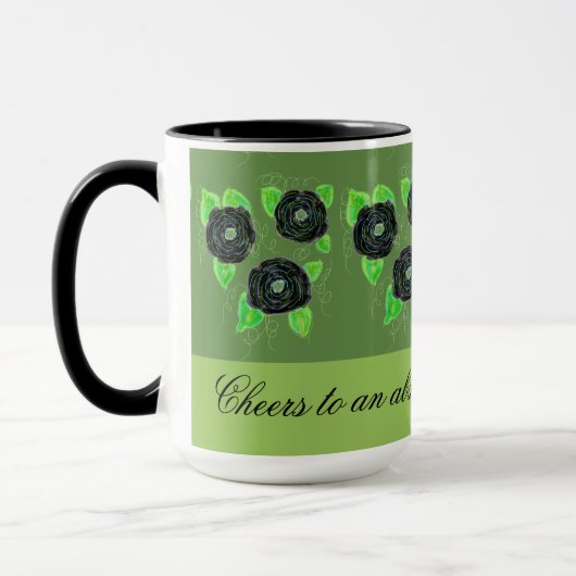ブラックバラコーヒーマグ マグカップ (左)