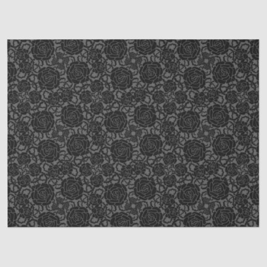 ブラックバラゴシックレース背景デコページ 薄葉紙 (正面)