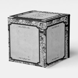 ブラックバラゴシック体結婚式の引き出物箱 フェイバーボックス