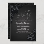 ブラックバラゴシック60誕生日 招待状 (正面/裏面)