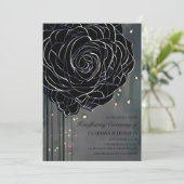 ブラックバラゴシックMoodyエレガント Handfasting 招待状 (スタンド正面)