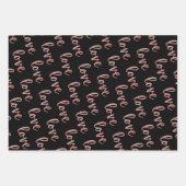 ブラックバラゴールドフォイルハートラブハッピーバースデー ラッピングペーパーシート (正面2)