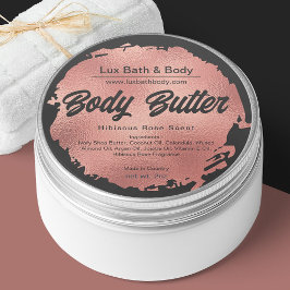 ブラックバラゴールドフォイルモダンラグジュアリープロダクトラベル ラウンドシール