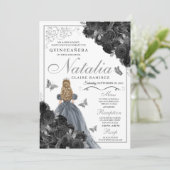 ブラックバラシルバーバタフライプリンセスキンセアニラ 招待状 (スタンド正面)