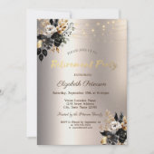 ブラックバラストリングライトアイボリー退職パーティー 招待状 (正面)