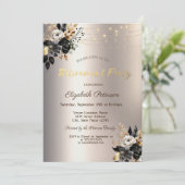 ブラックバラストリングライトアイボリー退職パーティー 招待状 (スタンド正面)