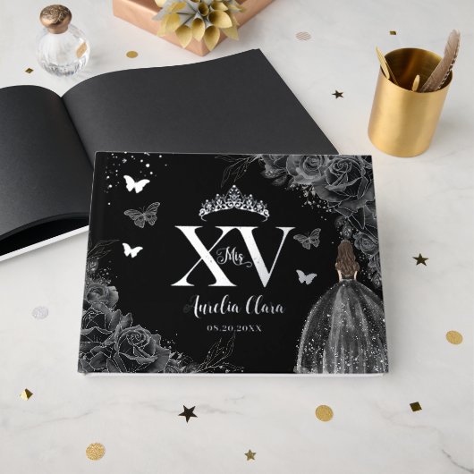 ブラックバラズフローラ蝶シルバーキンセアニラ ゲストブック (正面見開き)