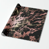 ブラックバラセピア金ゴールドグラムストーンマーブル抽象芸術 ラッピングペーパー (アンロールド)