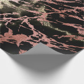 ブラックバラセピア金ゴールドグラムストーンマーブル抽象芸術 ラッピングペーパー (角)