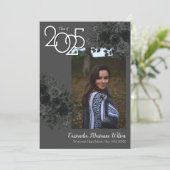 ブラックバラダークグレー卒業発表 招待状 (スタンド正面)