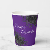 ブラックバラダークゴシック卒業パーティーパープル 紙コップ (裏面)