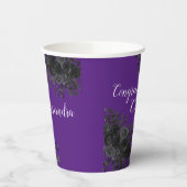 ブラックバラダークゴシック卒業パーティーパープル 紙コップ (左)