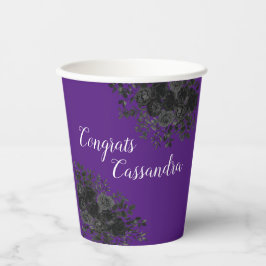 ブラックバラダークゴシック卒業パーティーパープル 紙コップ