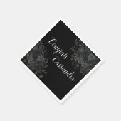 ブラックバラダークゴシック卒業パーティー スタンダードカクテルナプキン (角)