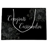 ブラックバラダークゴシック卒業パーティー ラージペーパーバッグ (正面)