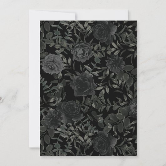 ブラックバラダークゴシック卒業パーティー 招待状 (裏面)