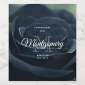 ブラックバラダークゴシック花写真ワインメイキング ワインラベル (シングルラベル)